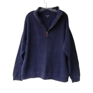 Woolrich Men's 1/4 zip Pullover 100% cotton Sweater - XL - Blue - Made in India